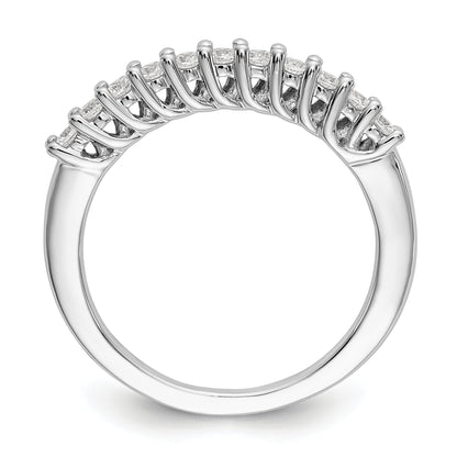 0.31ct. CZ Solid Real 14K White Gold 11-Stone Wedding Band Ring