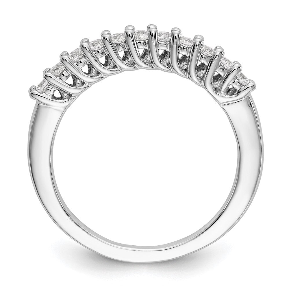 14K White Gold 11-Stone Real Diamond Band