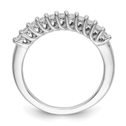 14K White Gold 11-Stone Real Diamond Band