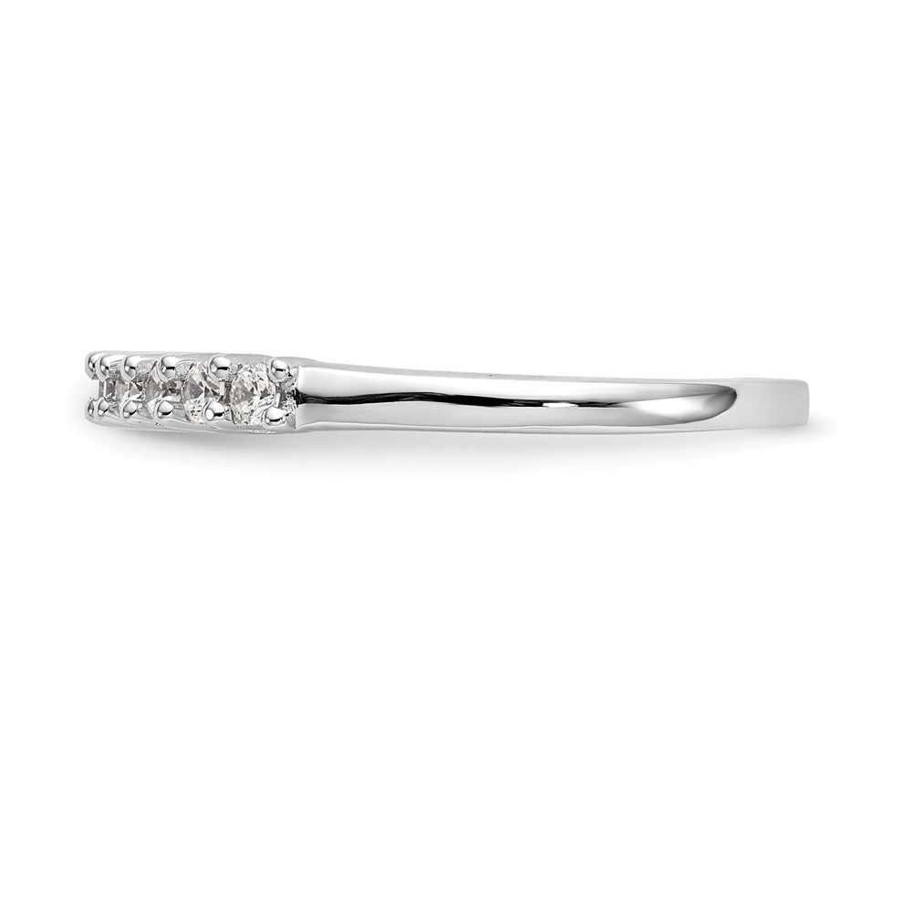14k White Gold 11-Stone Shared Prong 1/3 carat Complete Round Diamond Band