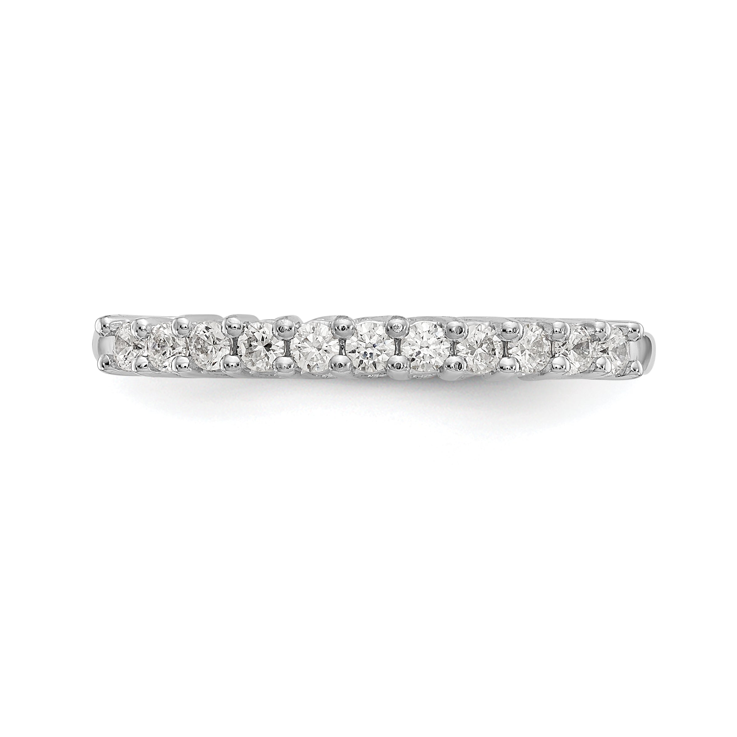 0.31ct. CZ Solid Real 14K White Gold 11-Stone Wedding Band Ring