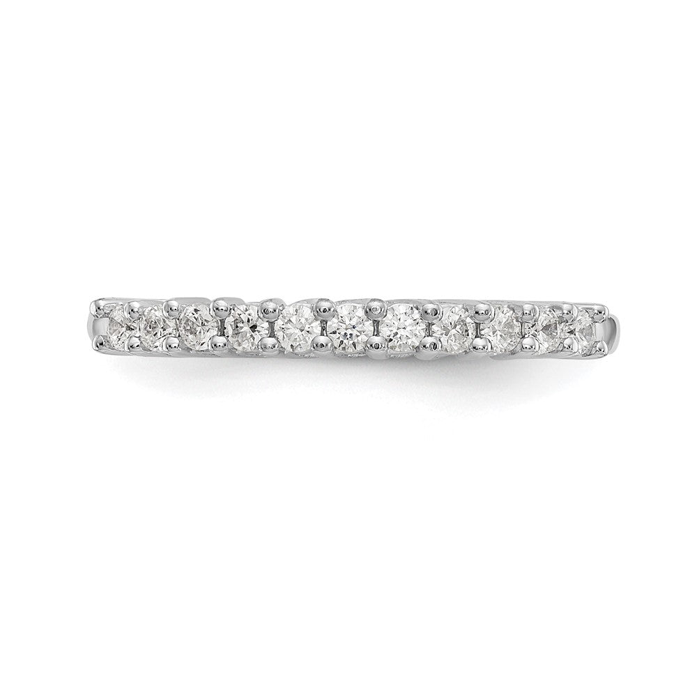 14K White Gold 11-Stone Real Diamond Band