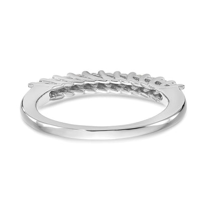 14K White Gold 11-Stone Real Diamond Band