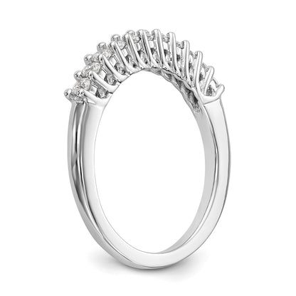 14K White Gold 11-Stone Real Diamond Band