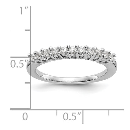 14K White Gold 11-Stone Real Diamond Band