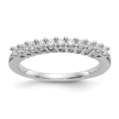 0.31ct. CZ Solid Real 14K White Gold 11-Stone Wedding Band Ring
