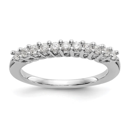 14K White Gold 11-Stone Real Diamond Band