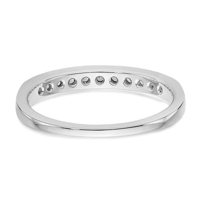 0.31ct. CZ Solid Real 14K White Gold 11-Stone Channel Wedding Band Ring