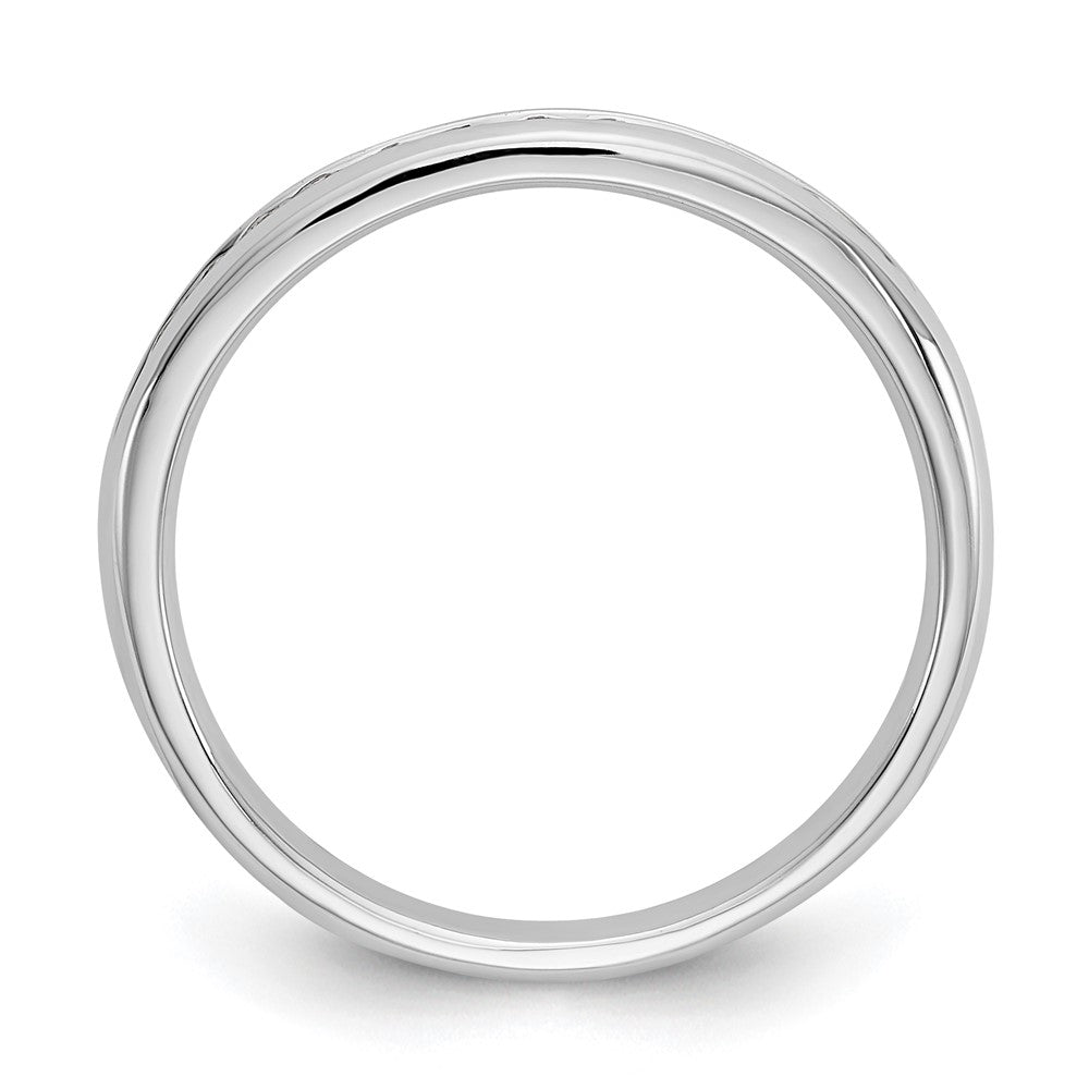 0.17ct. CZ Solid Real 14K White Gold 11-Stone Channel Wedding Band Ring