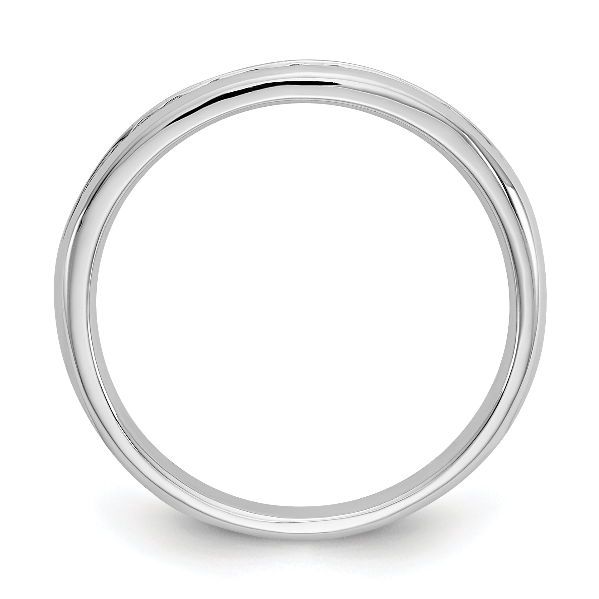 0.17ct. CZ Solid Real 14K White Gold 11-Stone Channel Wedding Band Ring