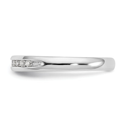 0.17ct. CZ Solid Real 14K White Gold 11-Stone Channel Wedding Band Ring