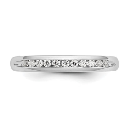 0.17ct. CZ Solid Real 14K White Gold 11-Stone Channel Wedding Band Ring