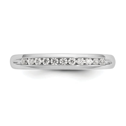 0.17ct. CZ Solid Real 14K White Gold 11-Stone Channel Wedding Band Ring