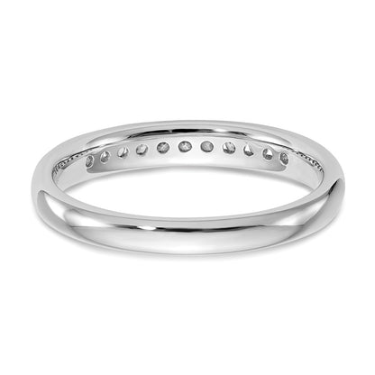 0.17ct. CZ Solid Real 14K White Gold 11-Stone Channel Wedding Band Ring