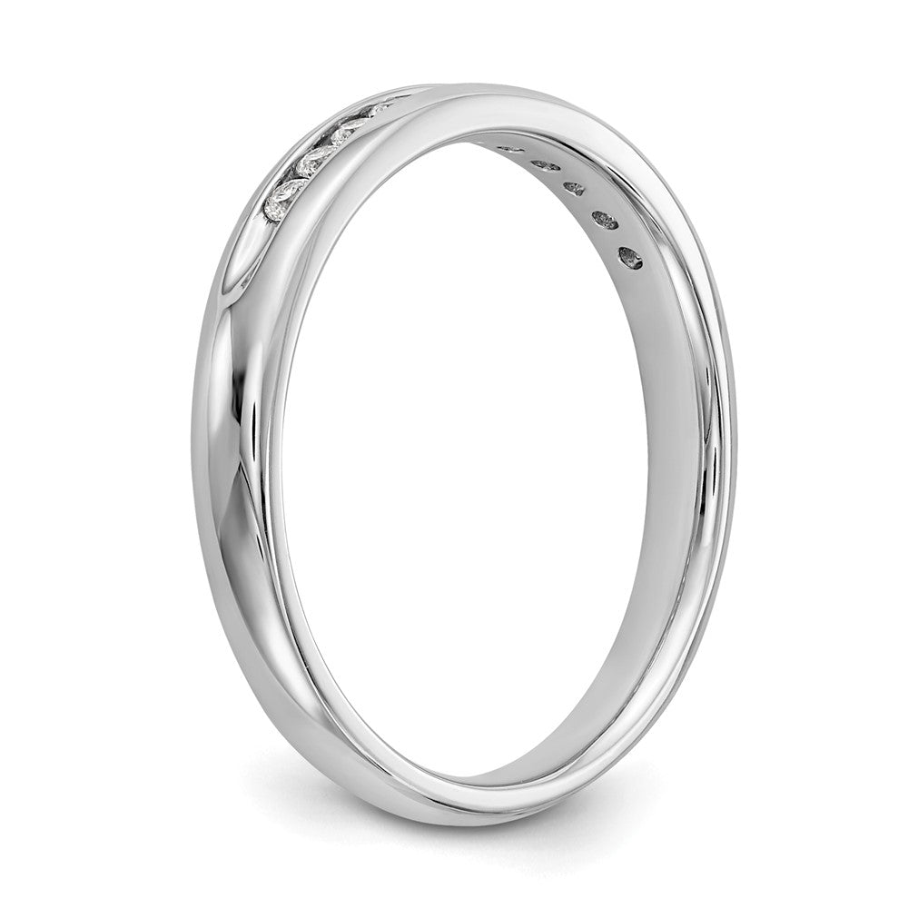 0.17ct. CZ Solid Real 14K White Gold 11-Stone Channel Wedding Band Ring