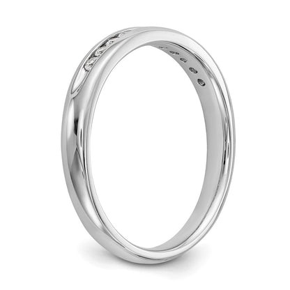 0.17ct. CZ Solid Real 14K White Gold 11-Stone Channel Wedding Band Ring