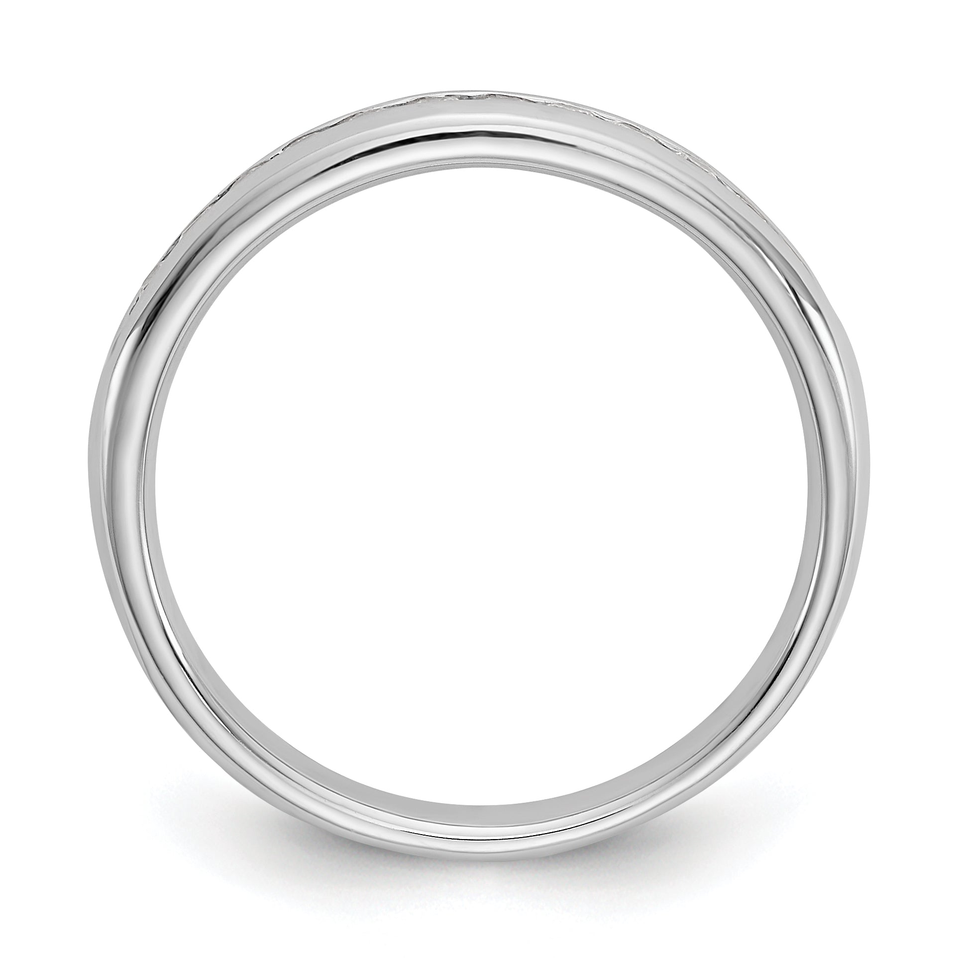 0.25ct. CZ Solid Real 14K White Gold 11-Stone Channel Wedding Band Ring