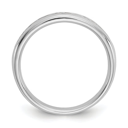 0.25ct. CZ Solid Real 14K White Gold 11-Stone Channel Wedding Band Ring