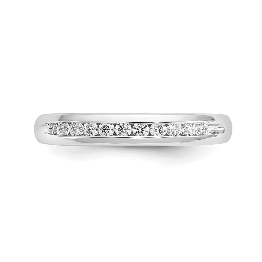 14K White Gold 11-Stone Real Diamond Channel Band
