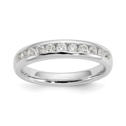 0.43ct. CZ Solid Real 14K White Gold 11-Stone Channel Wedding Band Ring