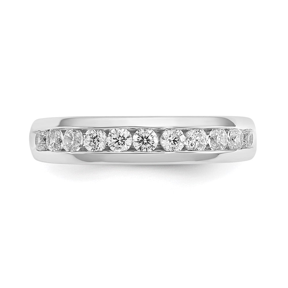 0.55ct. CZ Solid Real 14K White Gold 11-Stone Channel Wedding Band Ring