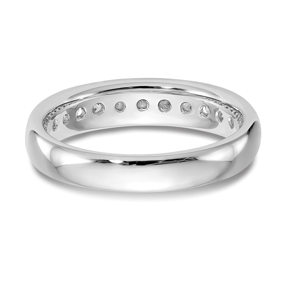 0.55ct. CZ Solid Real 14K White Gold 11-Stone Channel Wedding Band Ring