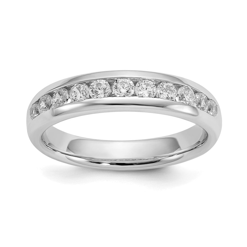 0.55ct. CZ Solid Real 14K White Gold 11-Stone Channel Wedding Band Ring