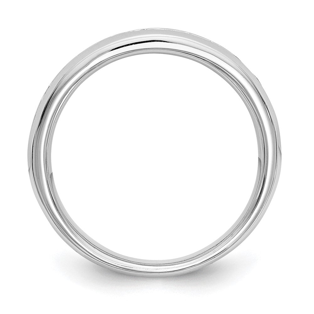 14K White Gold 11-Stone Real Diamond Channel Band