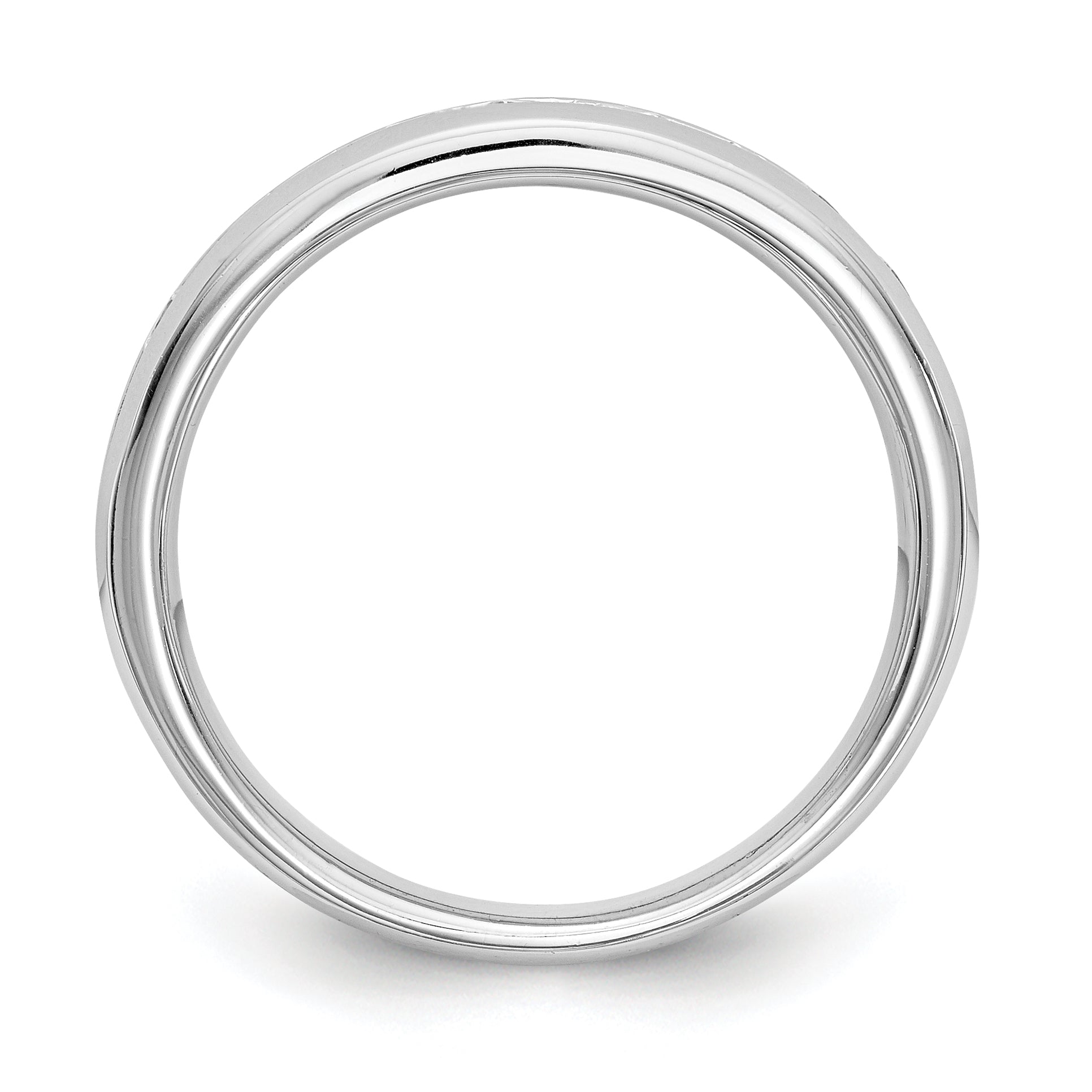 0.77ct. CZ Solid Real 14K White Gold 11-Stone Channel Wedding Band Ring