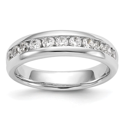 14K White Gold 11-Stone Real Diamond Channel Band