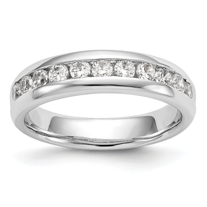 0.77ct. CZ Solid Real 14K White Gold 11-Stone Channel Wedding Band Ring