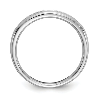 0.17ct. CZ Solid Real 14K White Gold 11-Stone Channel Wedding Band Ring