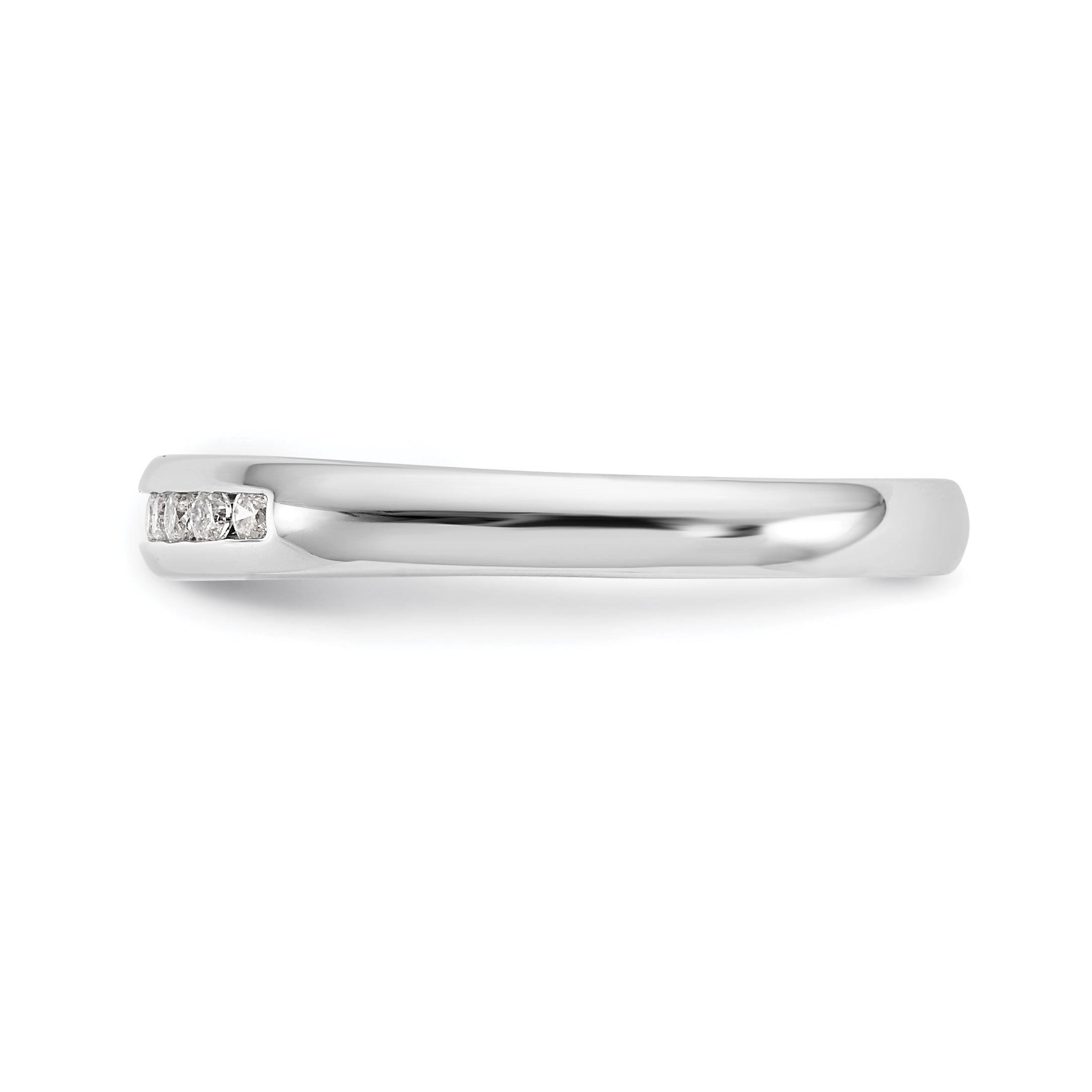 0.17ct. CZ Solid Real 14K White Gold 11-Stone Channel Wedding Band Ring