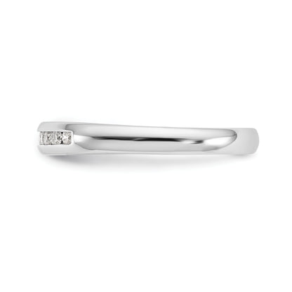 0.17ct. CZ Solid Real 14K White Gold 11-Stone Channel Wedding Band Ring