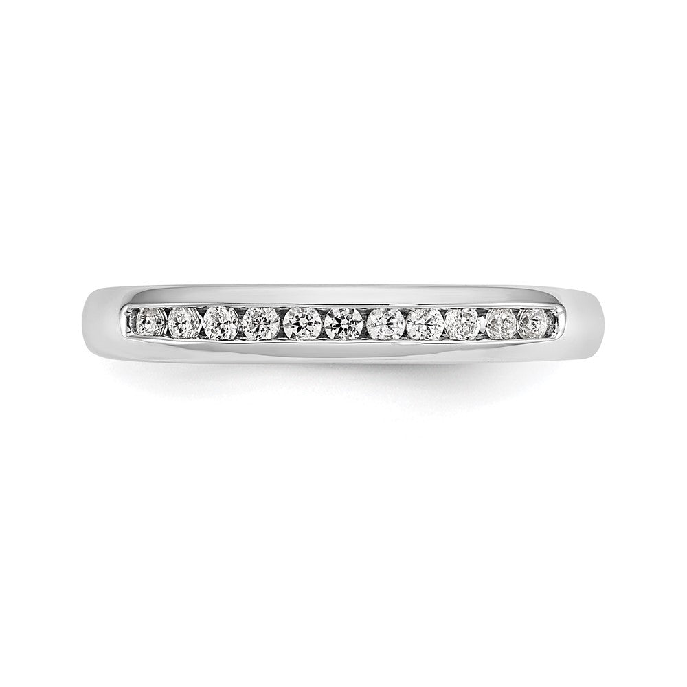 0.17ct. CZ Solid Real 14K White Gold 11-Stone Channel Wedding Band Ring