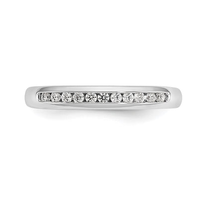 0.17ct. CZ Solid Real 14K White Gold 11-Stone Channel Wedding Band Ring