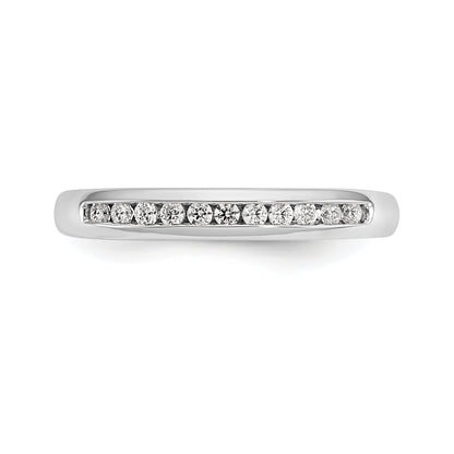 0.17ct. CZ Solid Real 14K White Gold 11-Stone Channel Wedding Band Ring