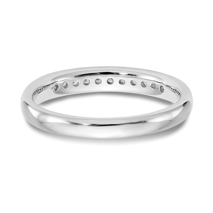 0.17ct. CZ Solid Real 14K White Gold 11-Stone Channel Wedding Band Ring