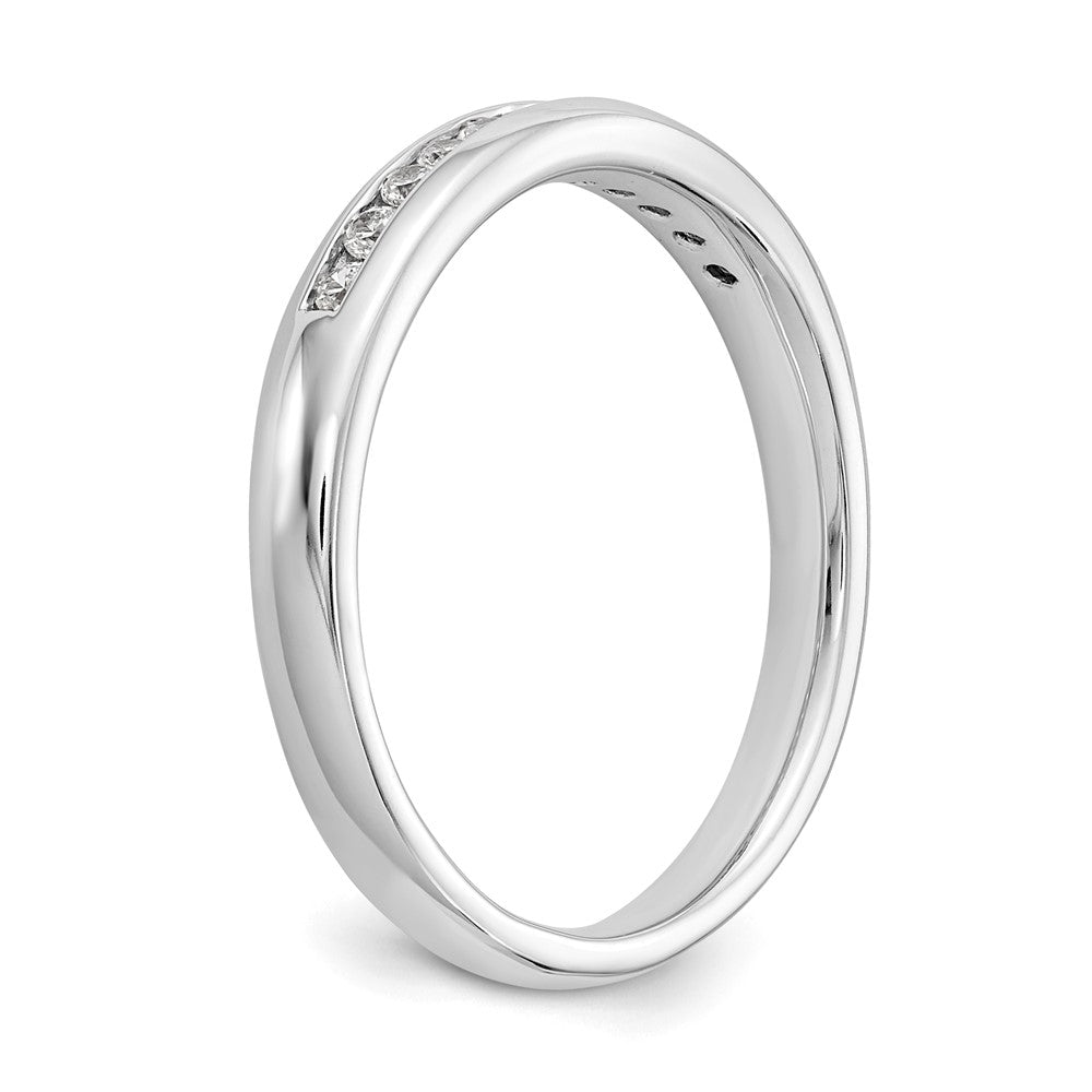 0.17ct. CZ Solid Real 14K White Gold 11-Stone Channel Wedding Band Ring