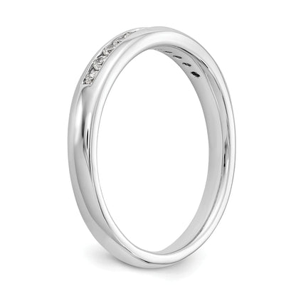 0.17ct. CZ Solid Real 14K White Gold 11-Stone Channel Wedding Band Ring
