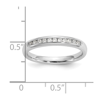 0.17ct. CZ Solid Real 14K White Gold 11-Stone Channel Wedding Band Ring