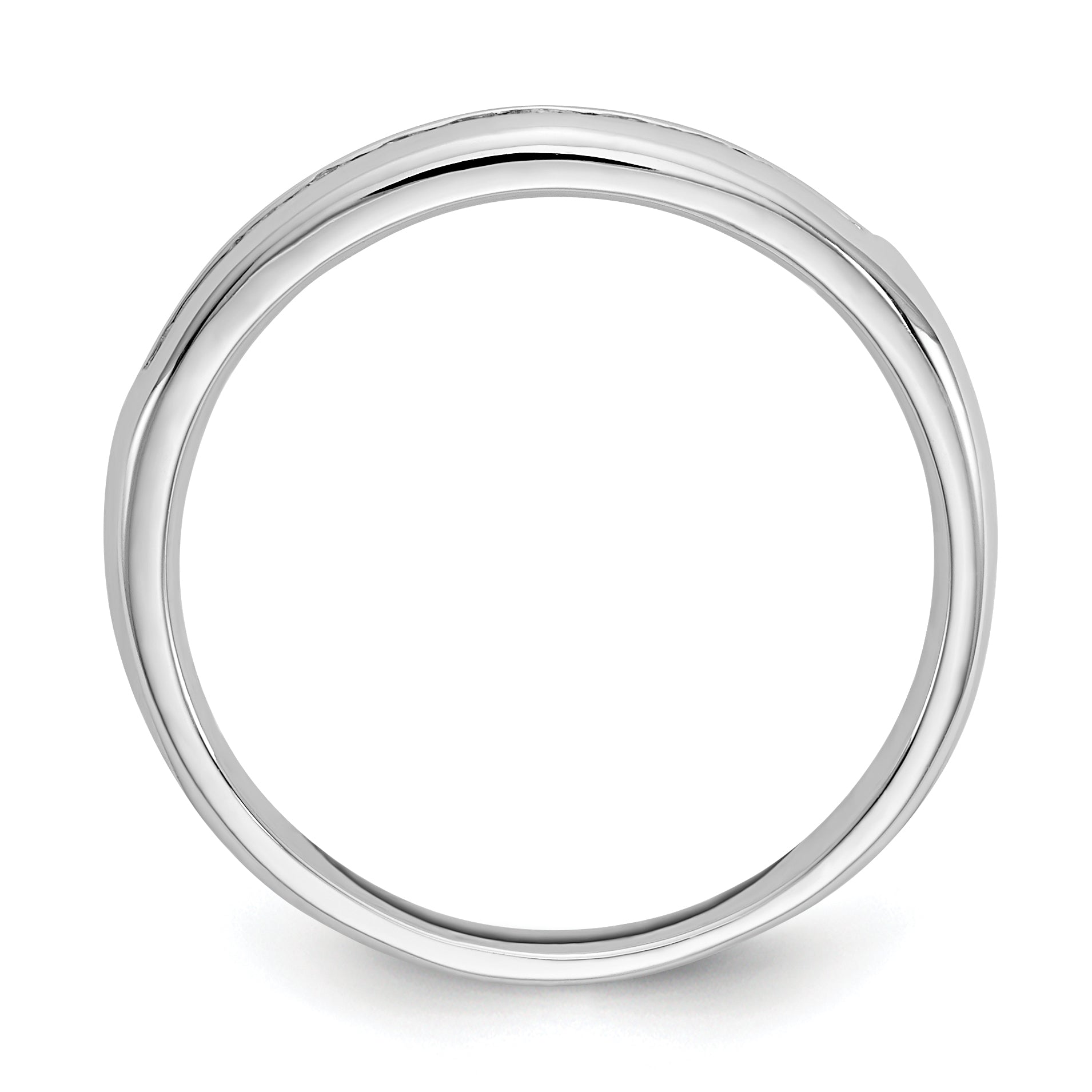0.22ct. CZ Solid Real 14K White Gold 11-Stone Channel Wedding Band Ring