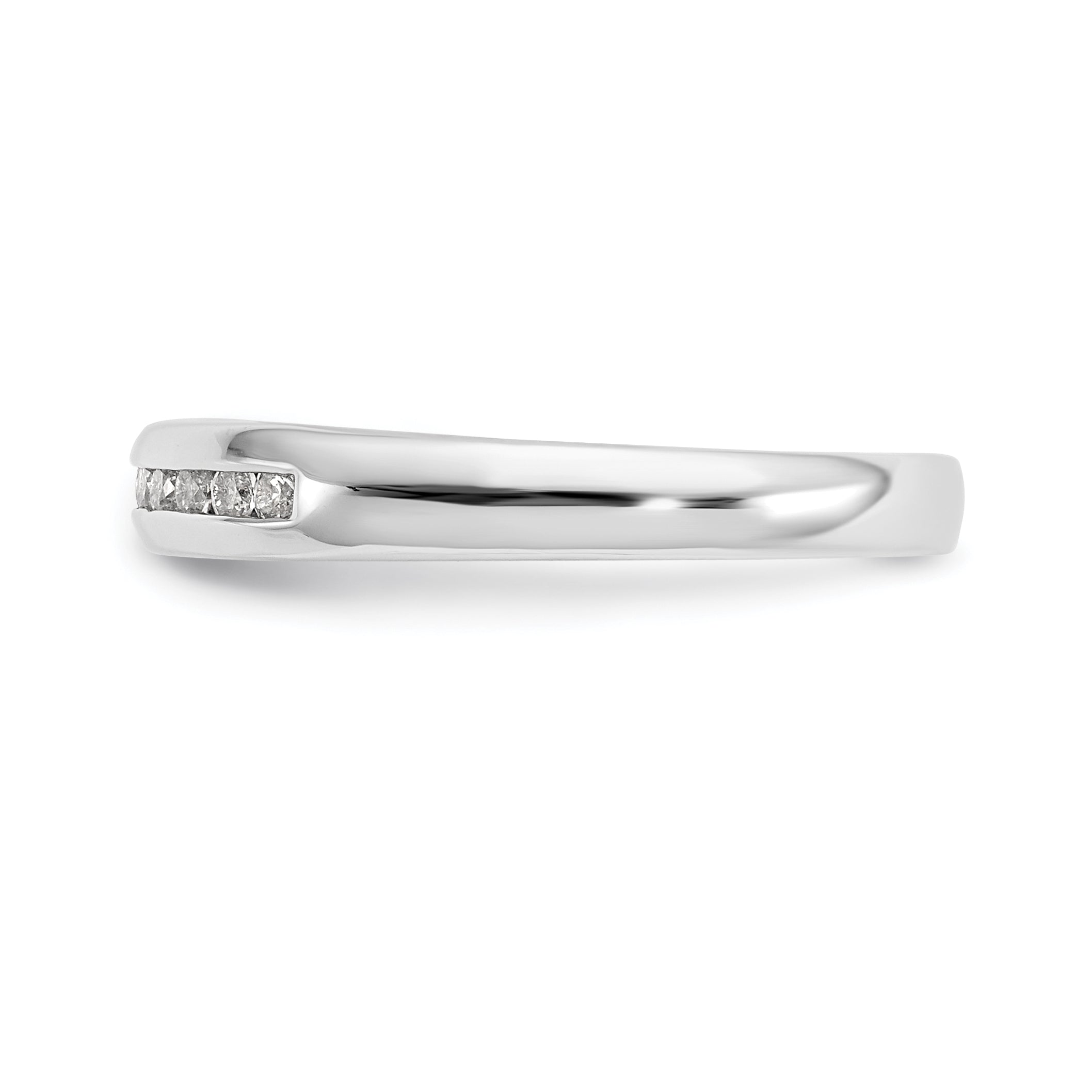 0.22ct. CZ Solid Real 14K White Gold 11-Stone Channel Wedding Band Ring