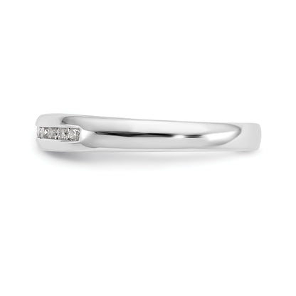 0.22ct. CZ Solid Real 14K White Gold 11-Stone Channel Wedding Band Ring