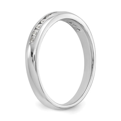 0.22ct. CZ Solid Real 14K White Gold 11-Stone Channel Wedding Band Ring