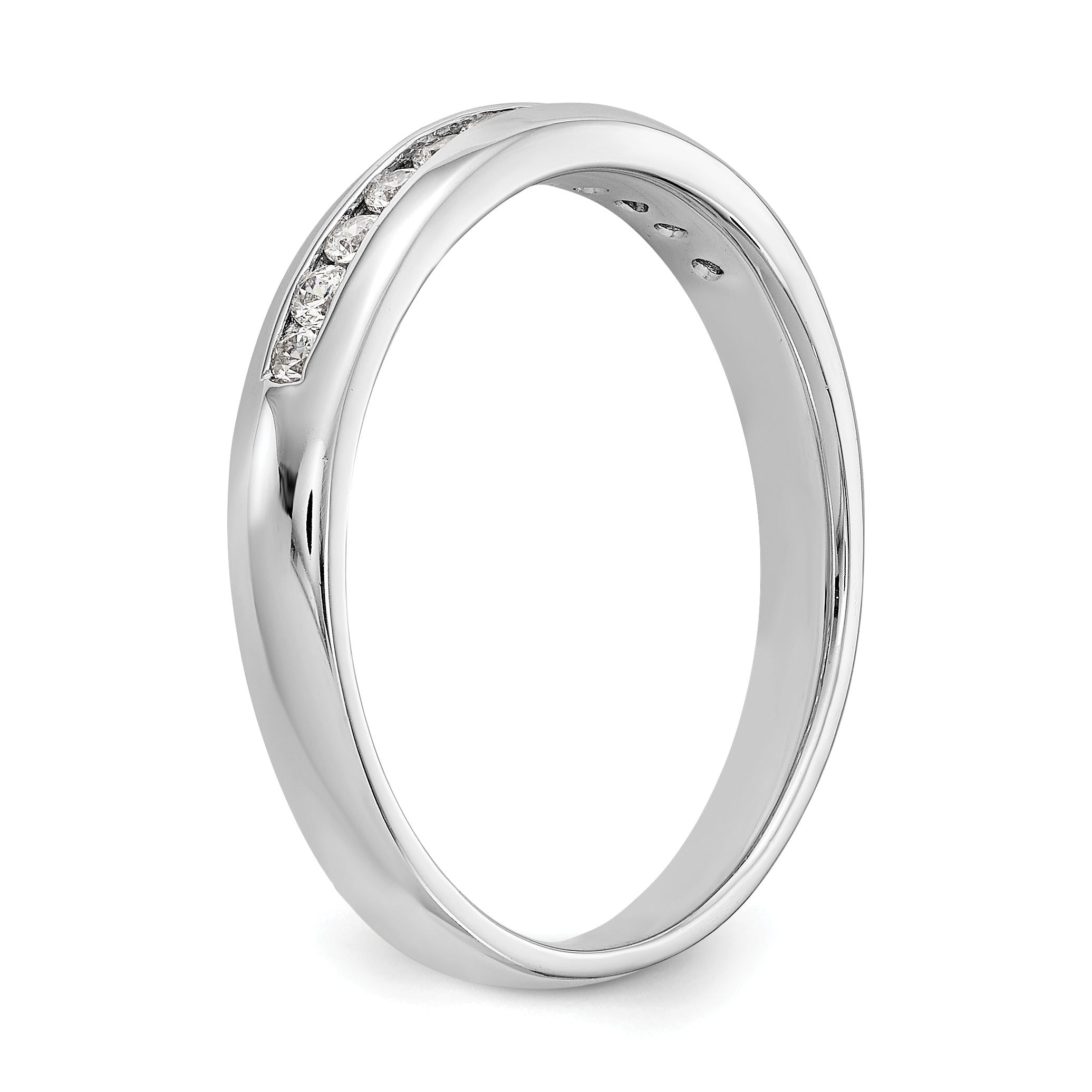 0.22ct. CZ Solid Real 14K White Gold 11-Stone Channel Wedding Band Ring
