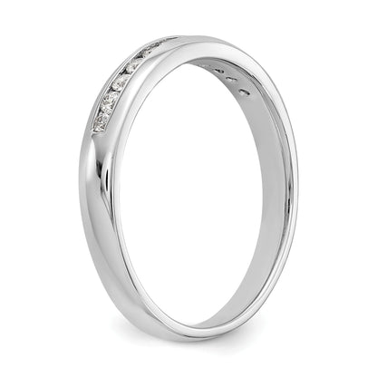 0.22ct. CZ Solid Real 14K White Gold 11-Stone Channel Wedding Band Ring