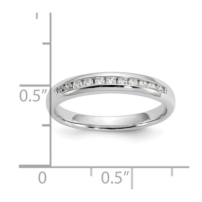0.22ct. CZ Solid Real 14K White Gold 11-Stone Channel Wedding Band Ring