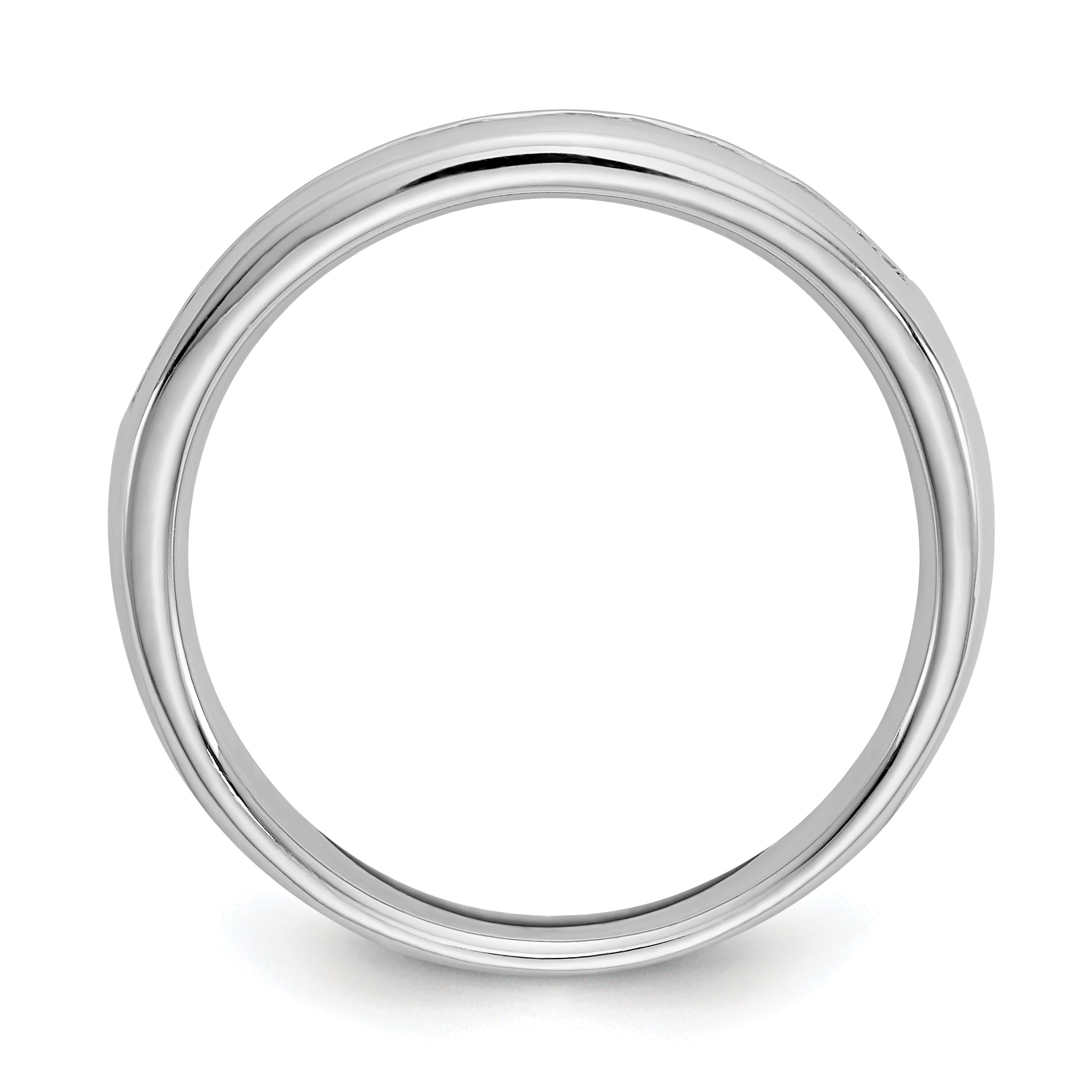 0.25ct. CZ Solid Real 14K White Gold 11-Stone Channel Wedding Band Ring