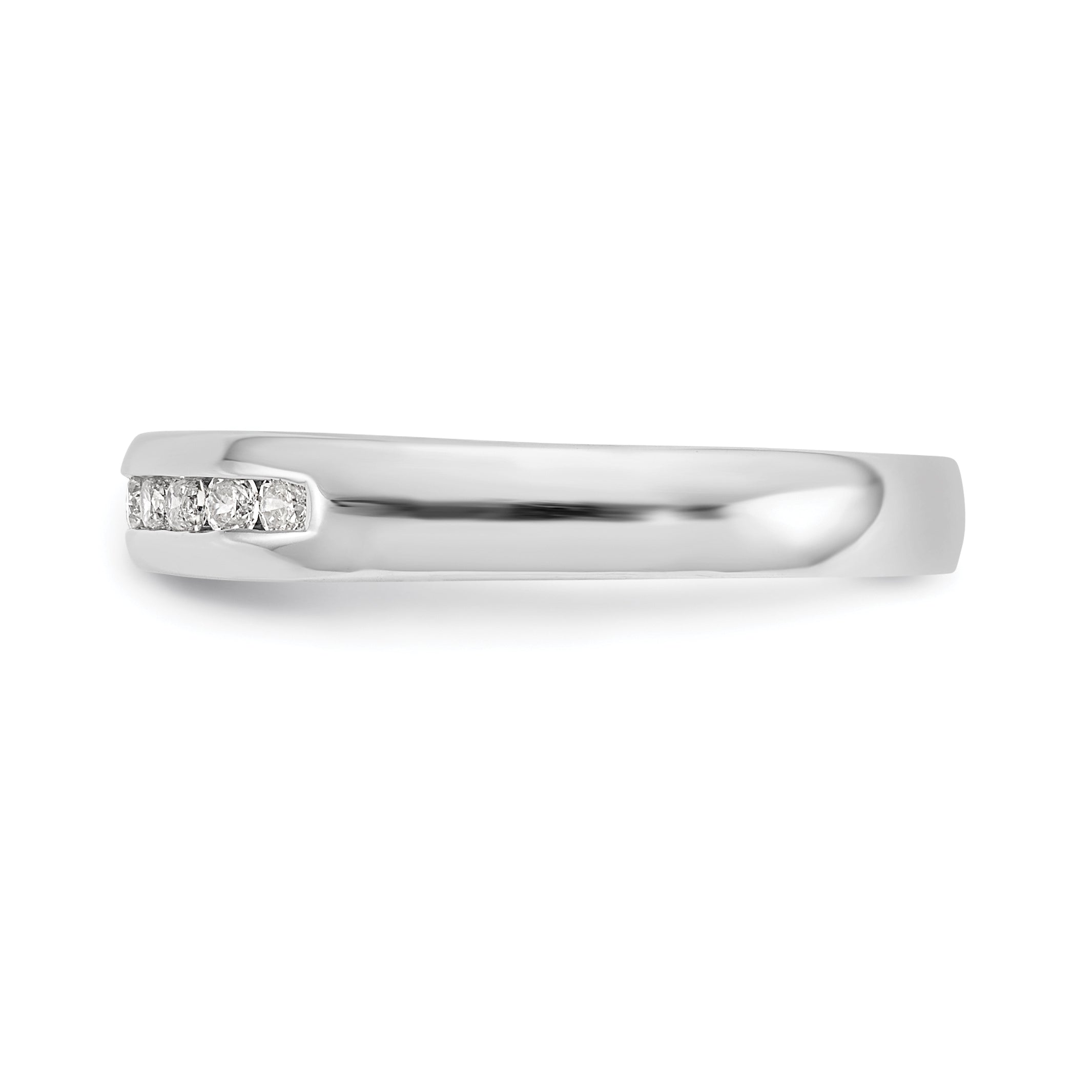 0.25ct. CZ Solid Real 14K White Gold 11-Stone Channel Wedding Band Ring
